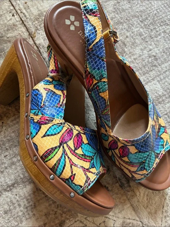 Naturalizer Honey N5 Contour Multicolor Floral Platform Sandals 9