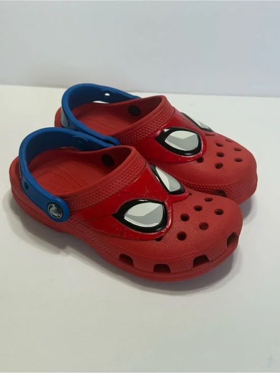 Crocs Red Spider Man Clogs with Blue Strap children’s Sz 13 C