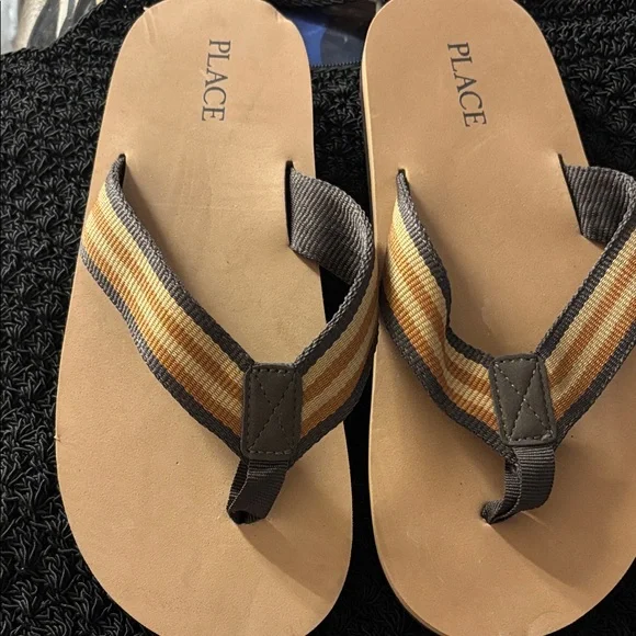 Place Striped Brown and Tan Sandals 3/4