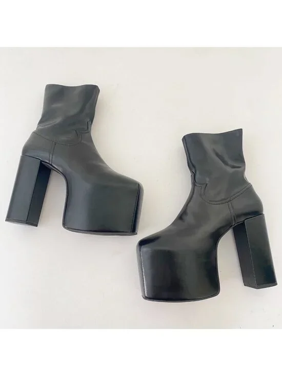 New Jeffrey Campbell the Dare Platform Boots Shoes Black