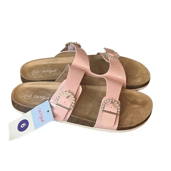 Cat & Jack Drew Girls Light Pink Strap Sandals Size 6