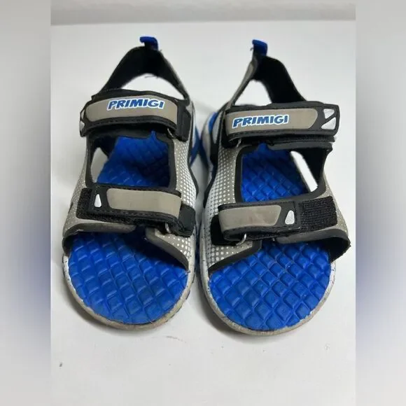Primigi Italian Children's Sandals Size 11 Blue Grey Summer Shoes Hook Loop