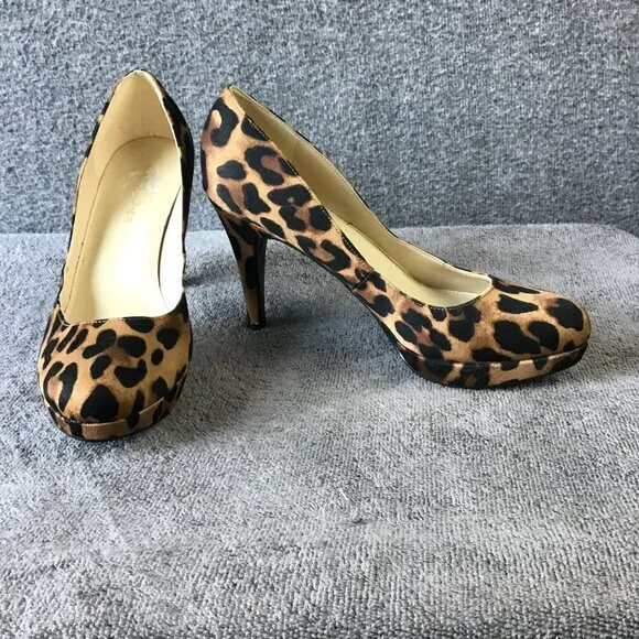 Marc Fisher Brown and‎ Black Leopard Fabric Platform Stiletto Pump Size: 7 M