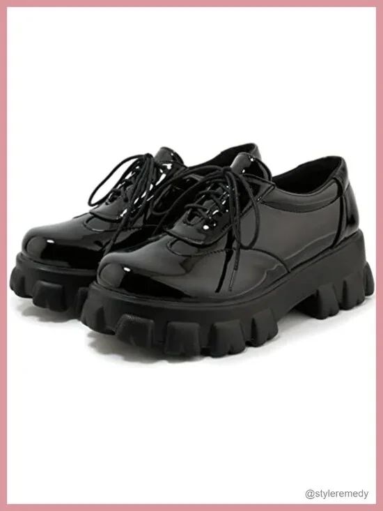 Chunky Platform Loafers Goth Oxfords Women's 2.36