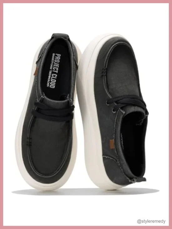 Canvas Platform Loafers Slip-On Women's Comfort Foam Sneakers