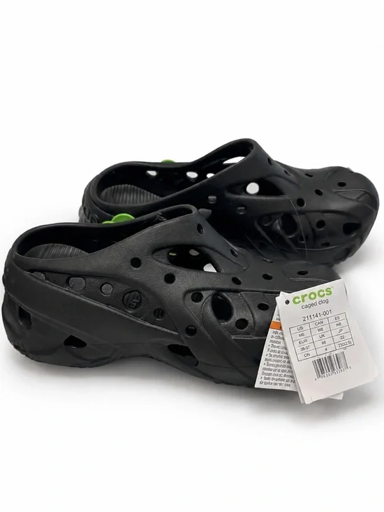 CROCS Black Caged Clog W6 M8