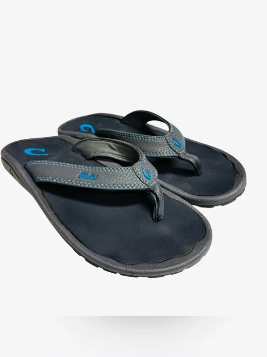 Olukai Kids Gray/Blue  Flip Flop Sandals Size 6  (See measurements)