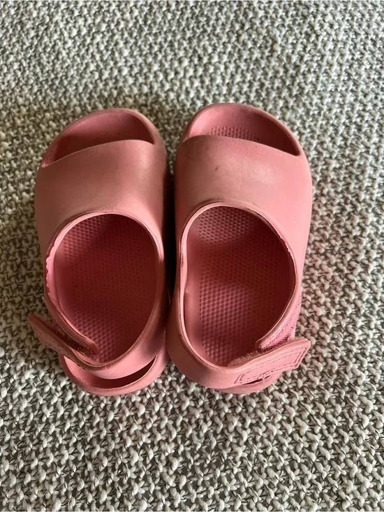 wonder nation Coral Pink Kids Slide Sandals with Heel Strap