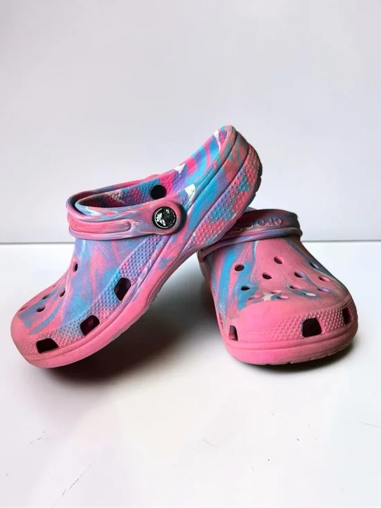Crocs Classic Marbled Clog J2 Pink Blue Purple Swirl Kids Youth Shoes