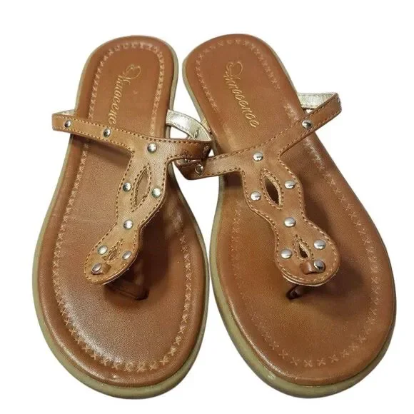 Innocence brown slip on sandals 2