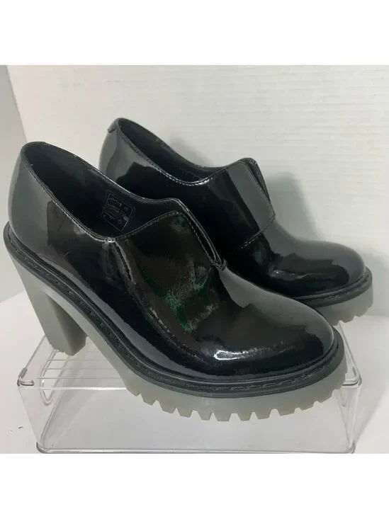 NEW Dr Martens Cordelia Patent Leather Chunky Platform Pumps Goth School Girl