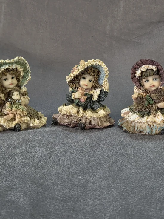 Decorative Porcelain Girl Figurine in Cream and Brown - Classic Table Accent