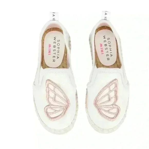 NWT SOPHIA WEBSTER MINI Girls Butterfly Espadrille Flat 32 EU / 1 US