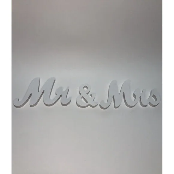 Wedding Sign Mrs & Mrs White Wooden Wedding Decor Reception Table Sign