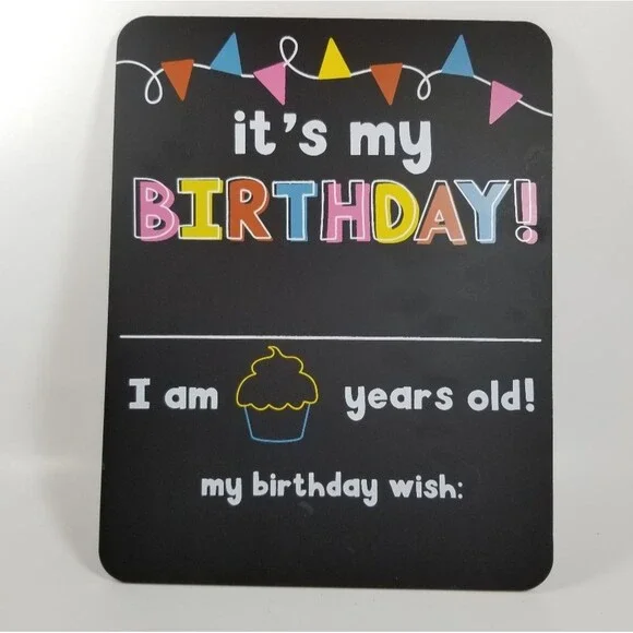 It's My Birthday!‎ Chalkboard Photo Prop Colorful Keepsake