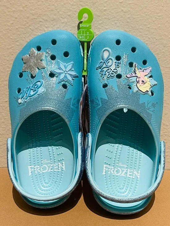 Crocs Frozen Elsa Classic Clogs Little Kids Size J3 - NWT | No Offers