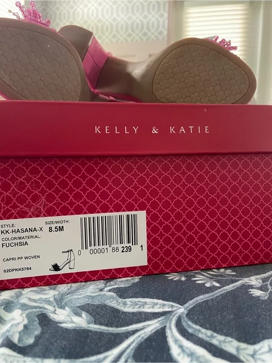 Kelly & Katie Girls' Fuchsia Woven Strap Sandals