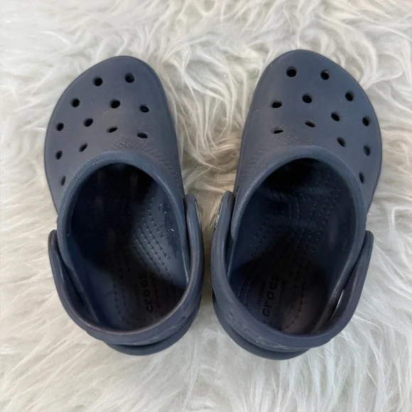 CROCS Kids Navy Blue Classic Clog Sandals