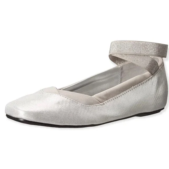 Hush Puppies Girls Silver Strappy Gemma Ballet Flat