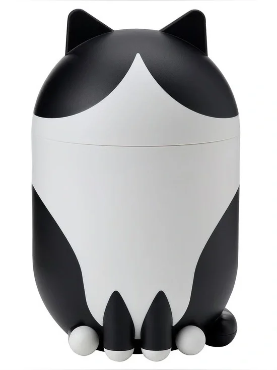 Black & White Cat-Shaped Decorative Storage Canister - Home Accents