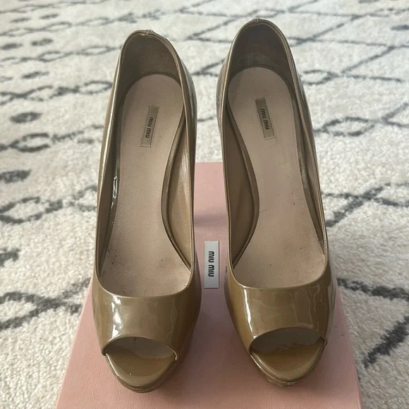 Miu Miu Platform Patent Leather Pumps