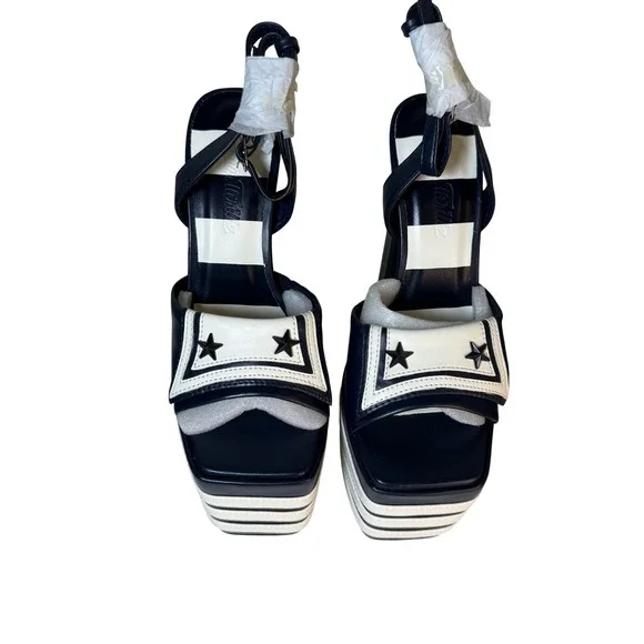 NWT Sugar Thrillz Mariniere Sailor Platform Heels Blue Size 6