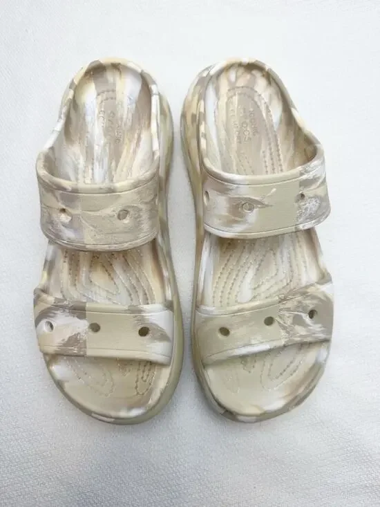 CROCS Classic Crush Marbled Sandal Platform Women Size 10