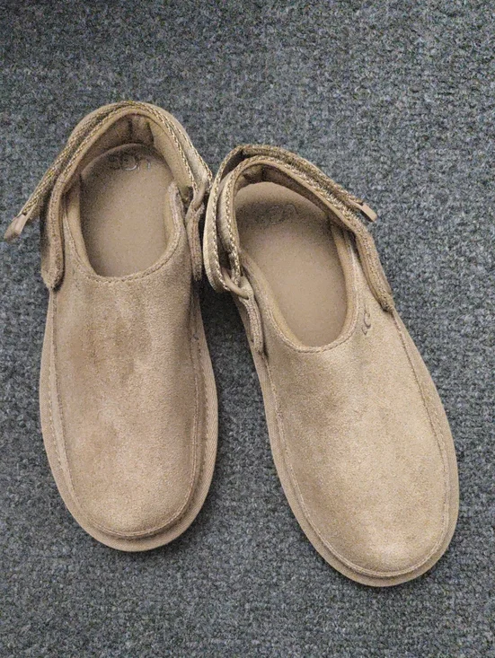 UGG Kids Suede Slip-On Shoes in Sand Brown