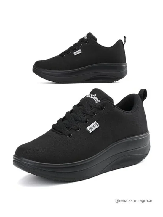 Women's Platform Sneakers Slip Resistant 2 Inch Wedge Comfortable Walking Shoes