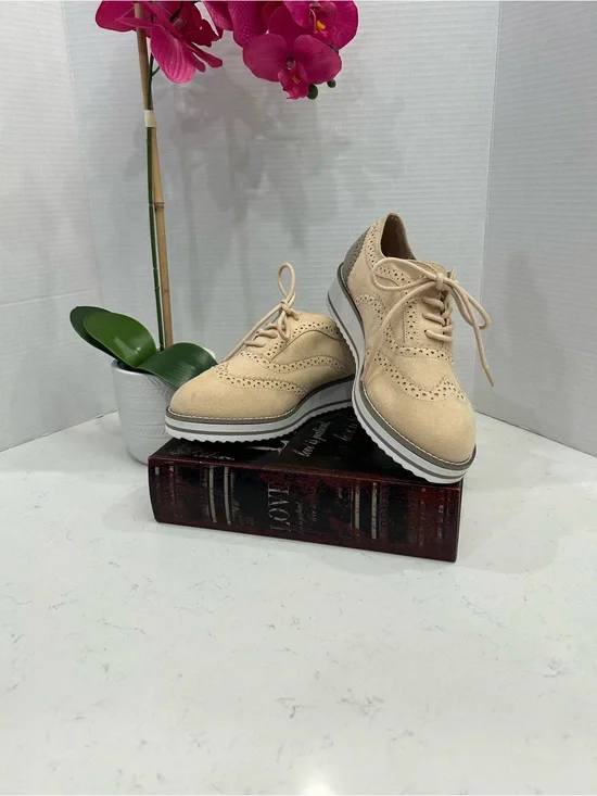 torrid Beige Suede Wingtip Derby Sneakers