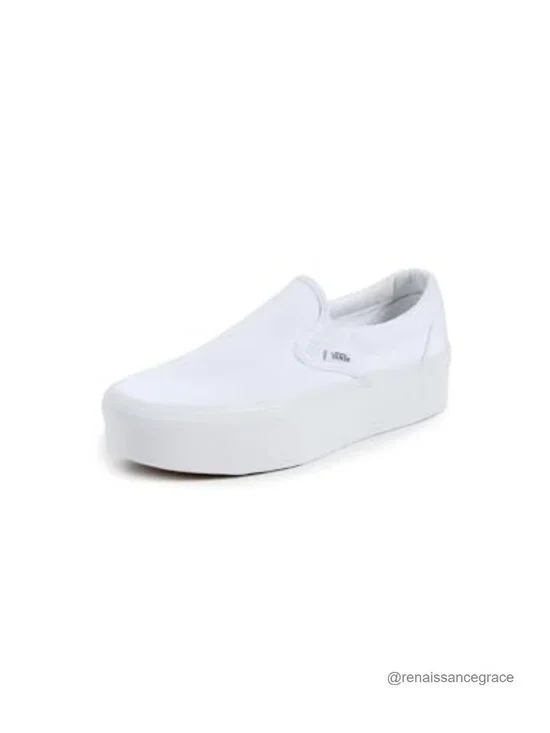 Classic Slip On Platform Sneakers Low Top Canvas Elastic Gores Cushioned Insole