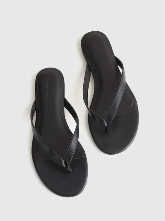NWT Madewell The Iggy Thong Sandal True Black Leather Flat size 10