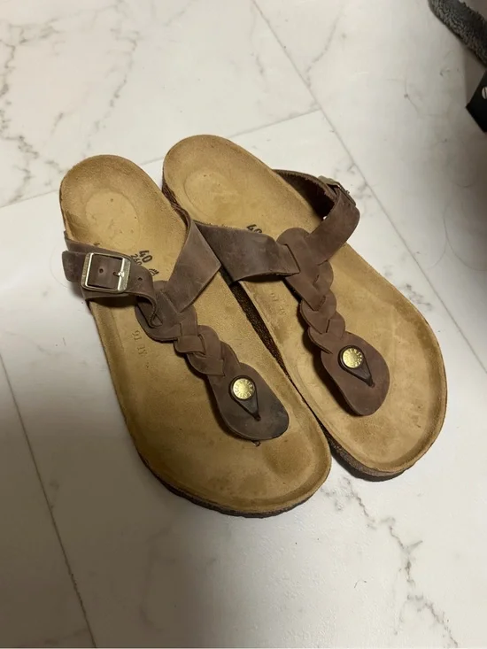 Birkenstock Brown Braided Toe-Post Sandals *worn less than 5 times