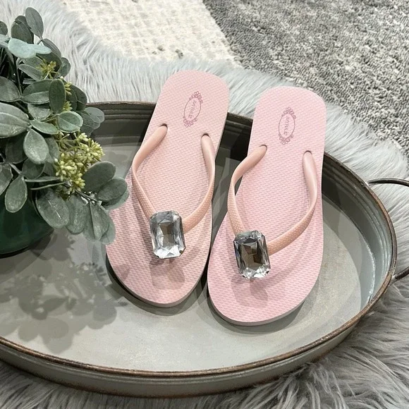 Joyfolie‎ Women's Jewel Pink Flip Flops Size W6