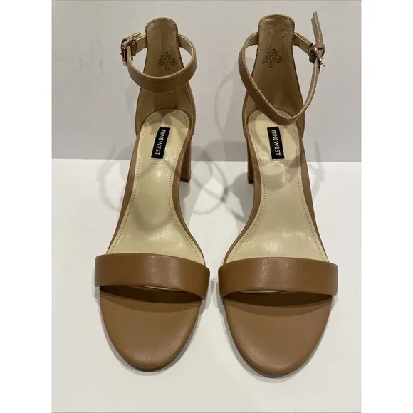 Nine West Leather Ankle Strap Spruce Color Sandals Size 10M