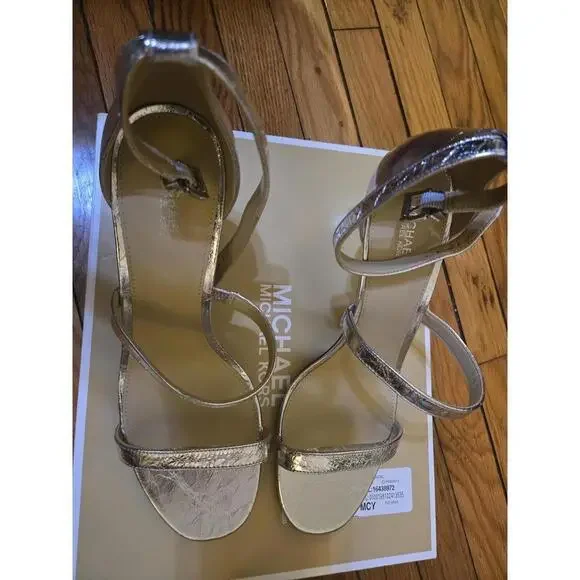 Michael Kors Women's Metallic Strappy High Heel Sandals