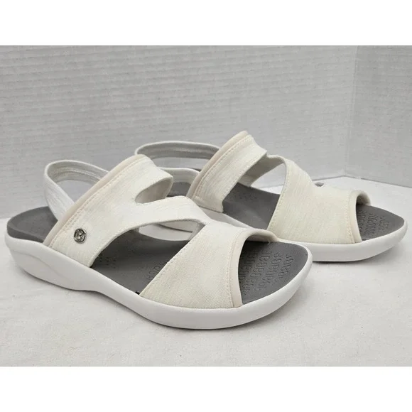 Bzees Women's Cleo Washable Slingback Sandals White