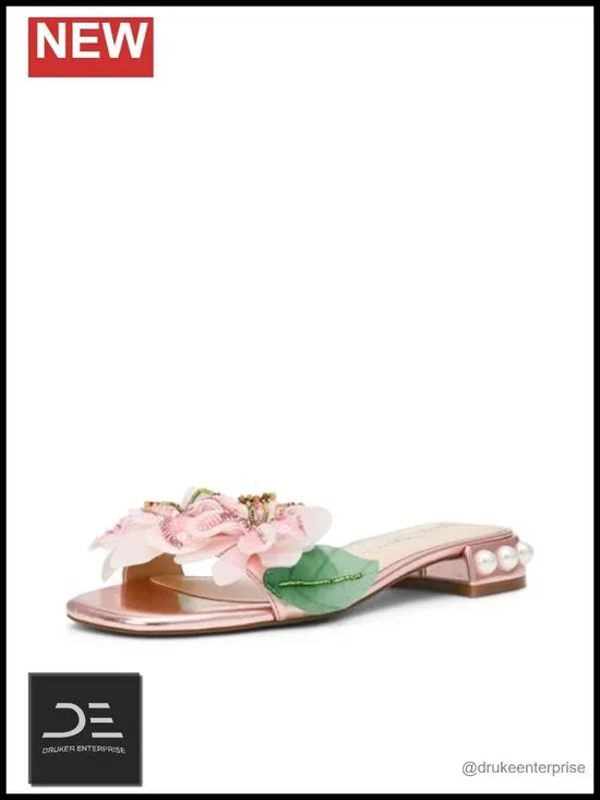 Strappy Slide Sandals with Block Heel TPU Upper Slip On
