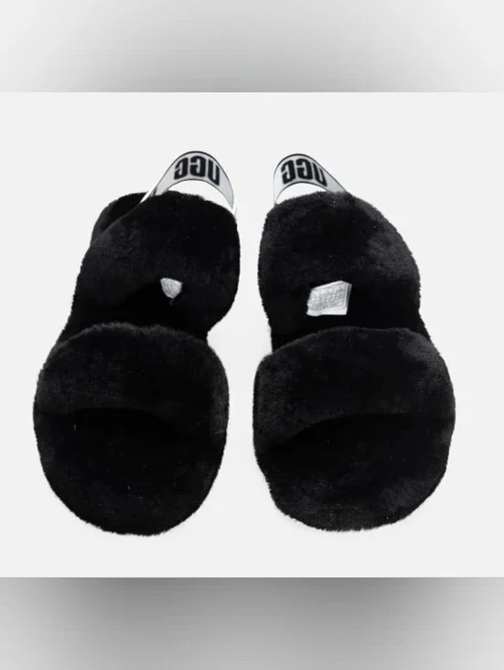 UGG Wmns Oh Yeah Slide 'Black' Sandals Size 9 Used Exc MSRP $100