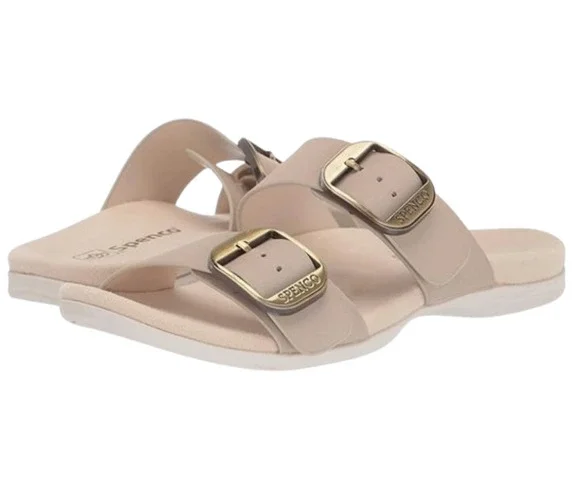 Spenco Womens Vista Slip On Sandals US 9 WIDE Grey Morn Leather APMA NIB