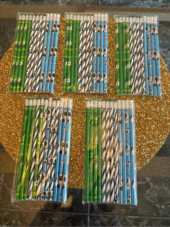 Pencils  NWT Bulk of  5 packs of Soccer themes, 12 pencils per package.