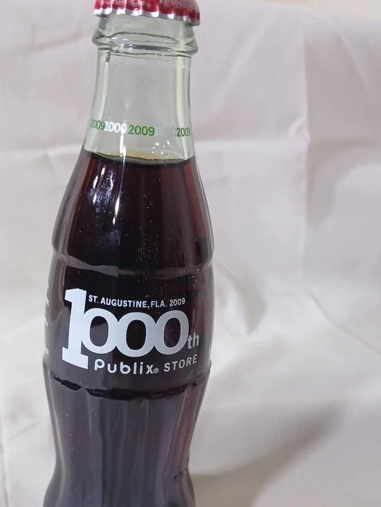 Coca Cola Vintage-Style Glass Bottle with Red Cap and White Logo
