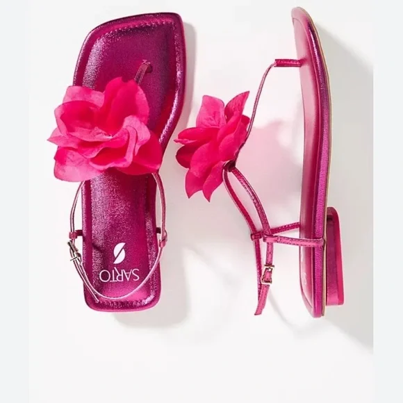 Anthropologie Franco Sarto Capri Flora sandals size 8.5 in fuchsia new