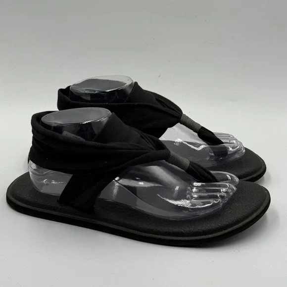 Sanuk‎ Yoga Sling 2 Sandals 10 Black Boho Comfort Athleisure SWS10001