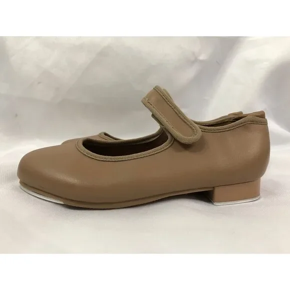 Pre-Owned Dance Tap Shoes Danshuz 534 Child 13.5M Tan Mary Jane Leather No Buck
