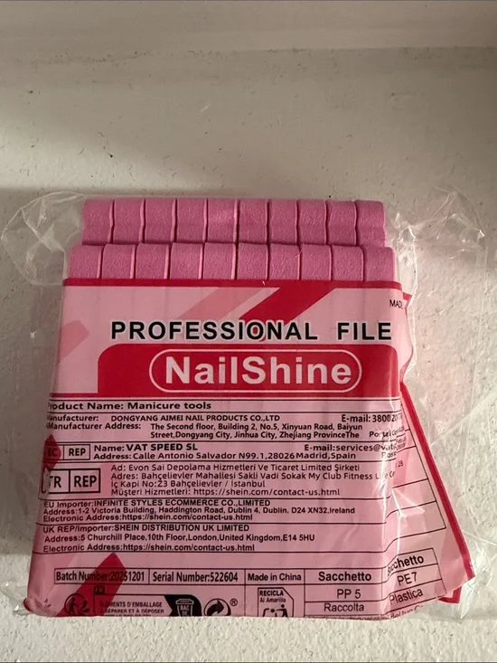 Pink Professional Nail Files - Pack