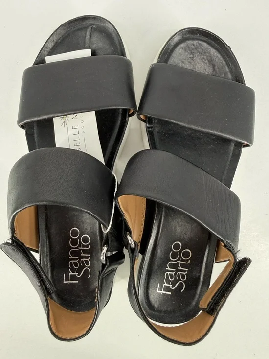 Franco Sarto Black Double-Strap Slingback Sandals