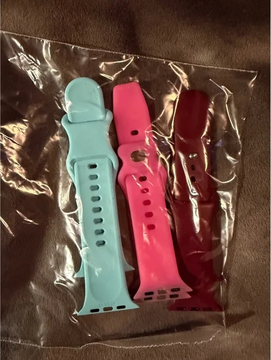 Set of 3 Colorful Silicone Watch Bands for Smartwatches