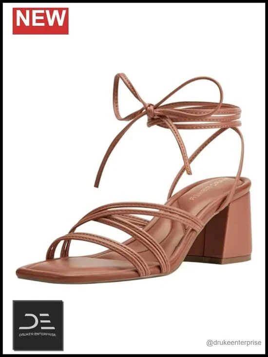 Marc Fisher Gelardi Faux Patent Leather Heeled Sandals 2.44