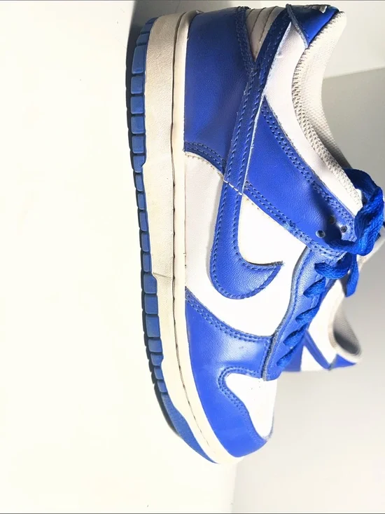 Nike Big Boys Low-Top Sneakers in Royal Blue and White